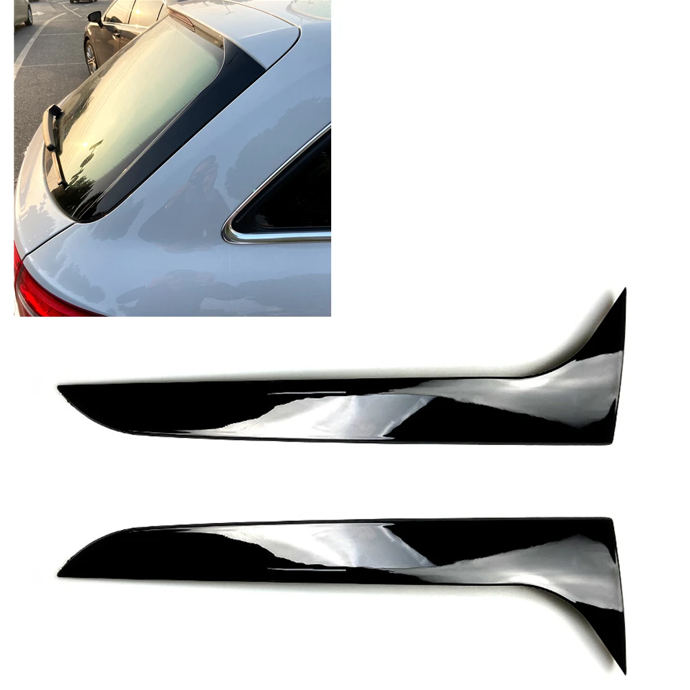 2PCS Car Rear Window Trim Cover Side Wing Canard Splitter Trunk Tail Gate For Audi A4 B8 Allroad Avant 2009-2016