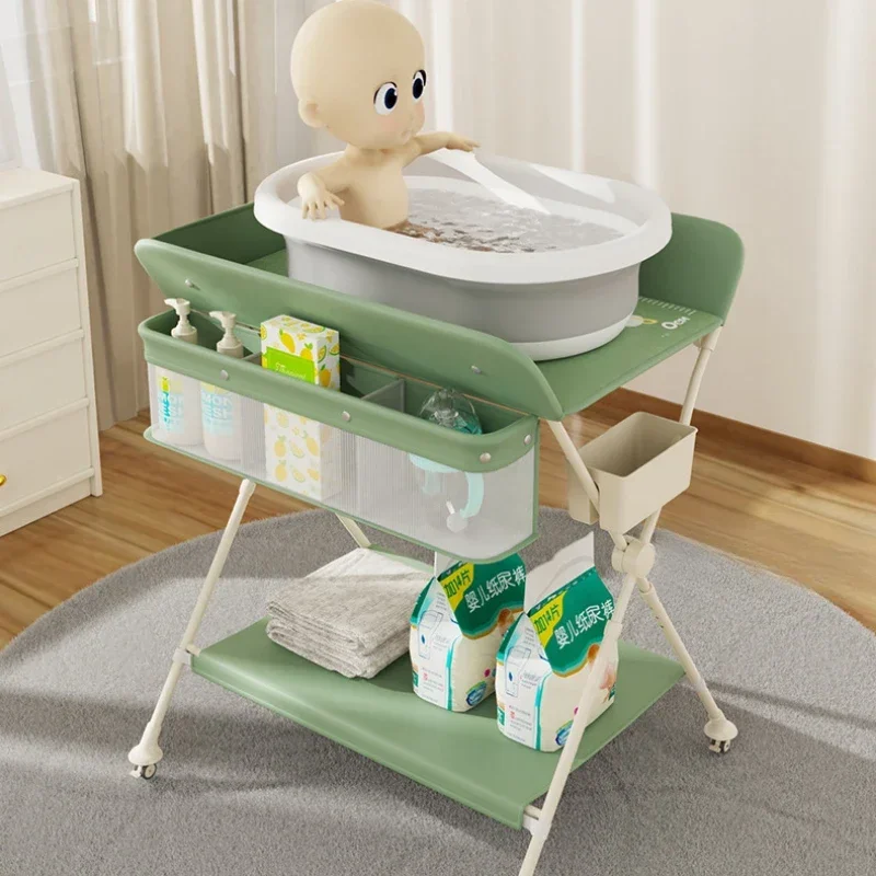 Double-Layer Protection Baby Luier Tafel-Anti-Rollover Massage Care Station, Pasgeboren Kleding Verandering En Touch Table