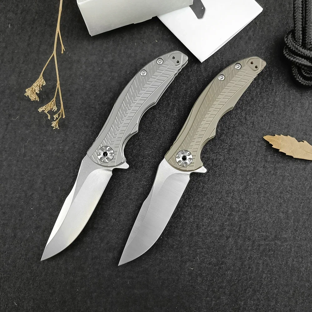 

ZT0609 Drop Point D2 Blade Flipper Knife Titanium Handle EDC Self Defense Tactical Folding Pocket Knife Men's Gifts