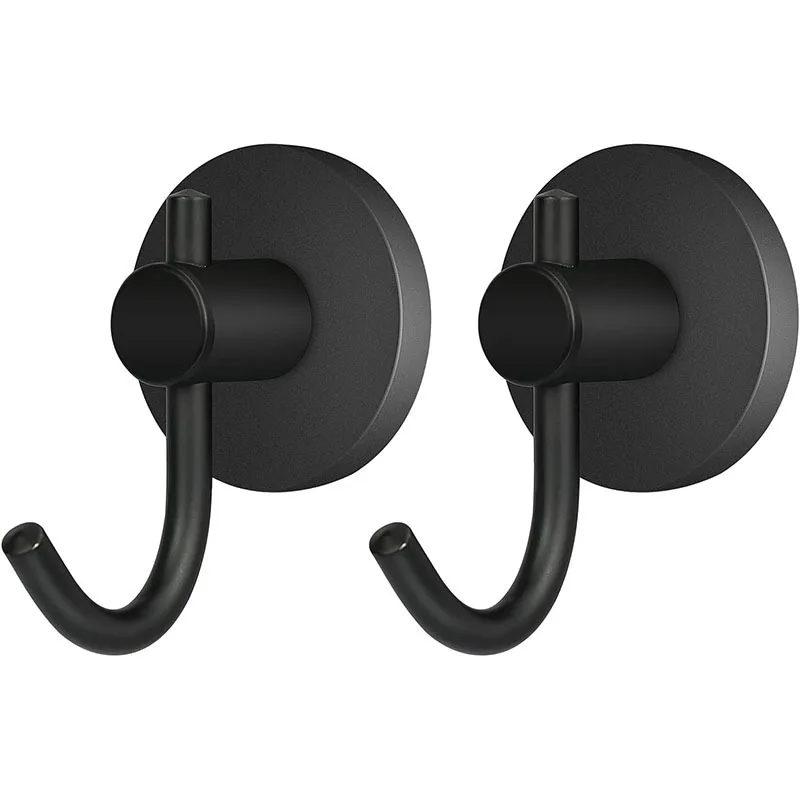 Strong Heavy-duty Magnet Super Magnetic Black Hooks High Load-Bearing Anti Slip Waterproof Perfect for Home Tools Keys Clothes