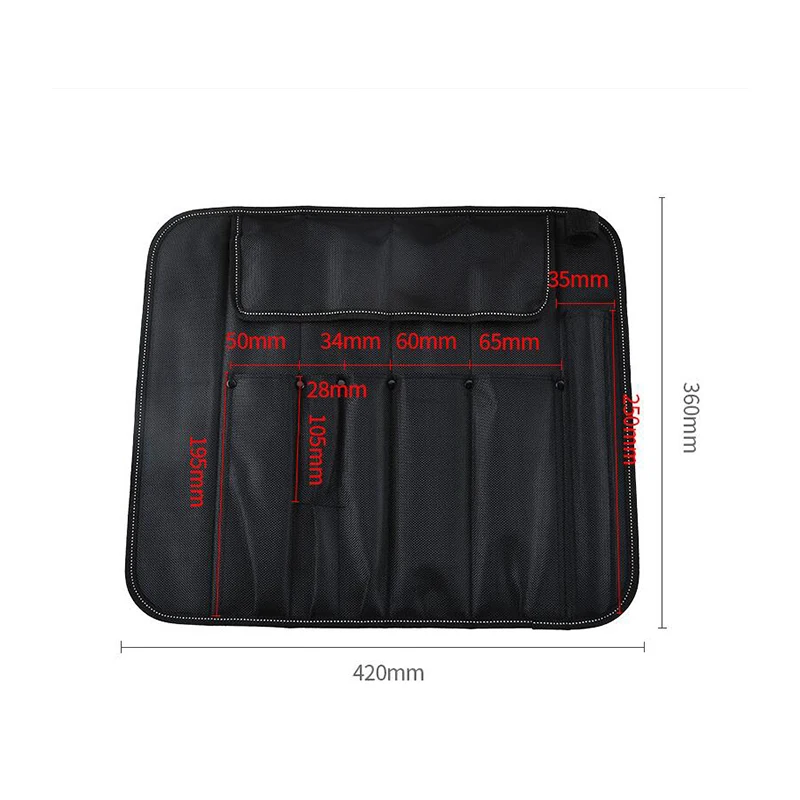 Kitchen Cooking Chef Knife Roll Bag Carry Case Bag Portable Durable Storage 6 Pockets Black Colors Tool Knives Holder