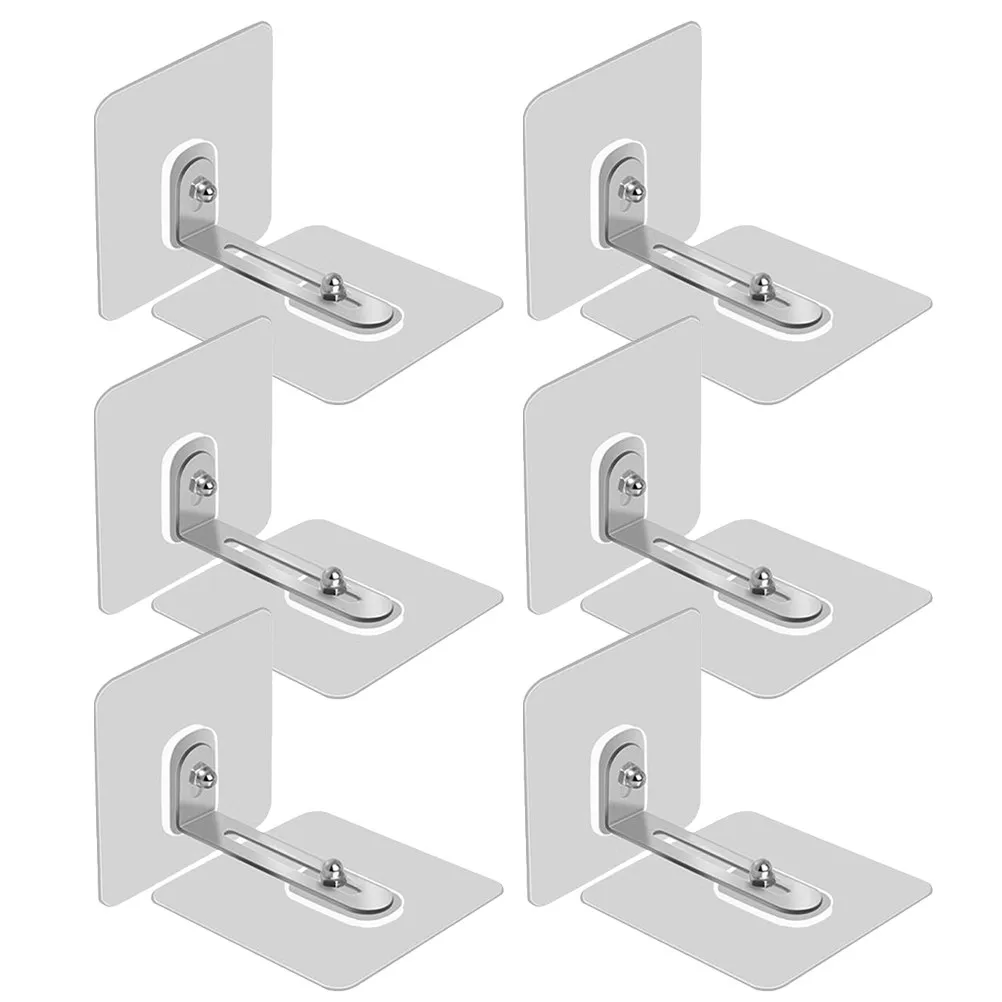 6Pcs Self Adhesive Furniture Wall Anchors No Drill Wear Resistant Strong Stability Anti Tip Anchors for Baby Proofing Bookcase