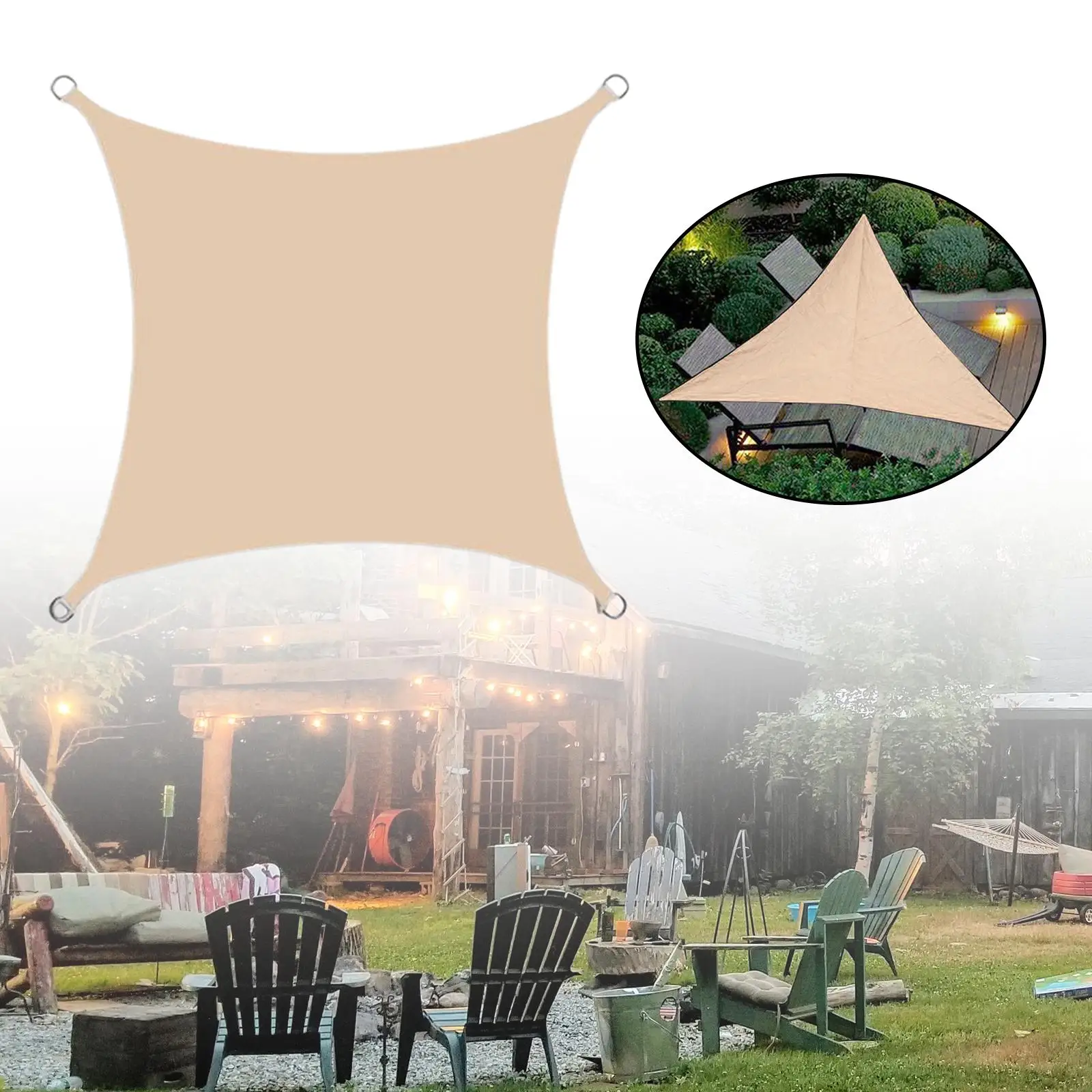 Foldable Rectangle Shade Sail Canopy for Outdoor Patio Garden Pool Backyard Cover