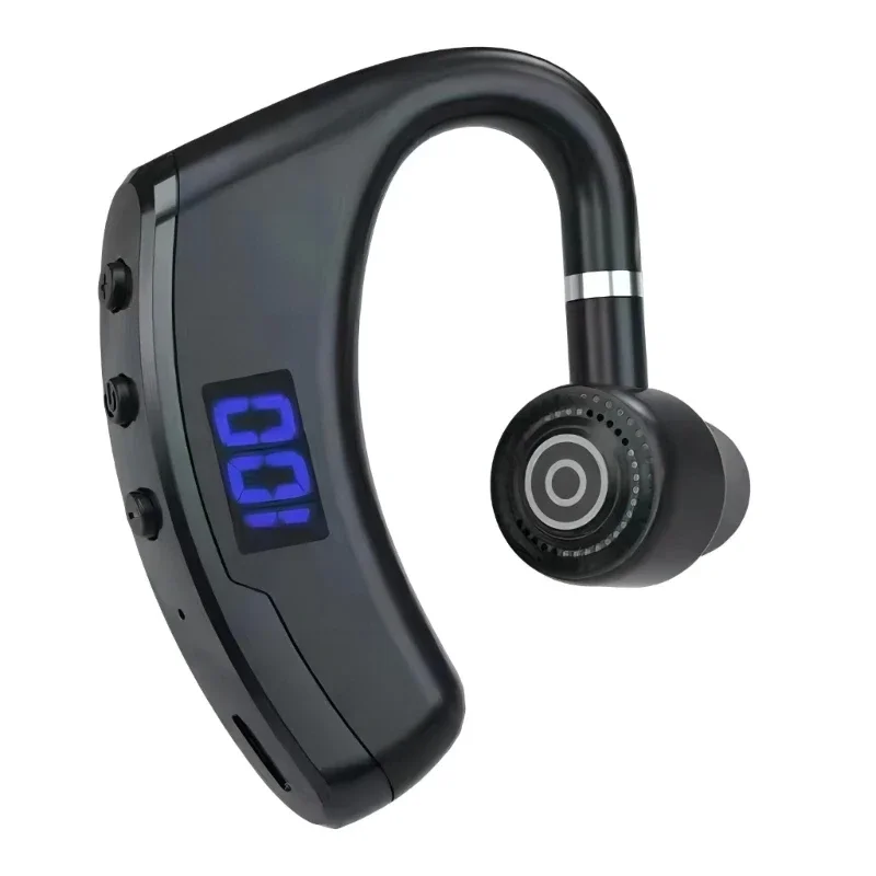 V9 Digital Display Headset Headphone Handsfrees Wireless Ear Hook Earphone Noise Reductions and Sweat Proof