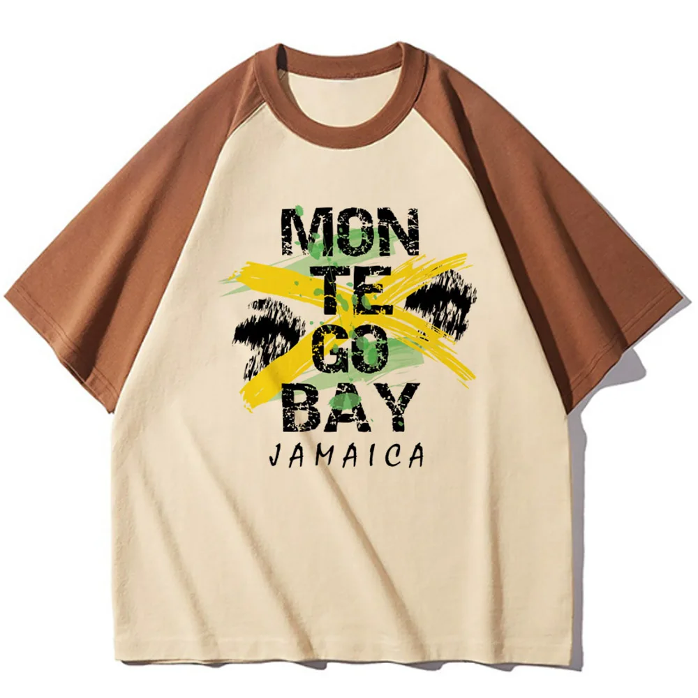 Jamaica Tee women Y2K modern style crew neck t-shirts girl Japanese clothing