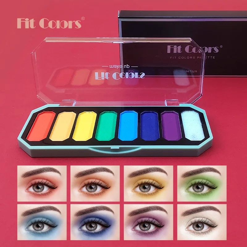 

Metallic Pearlescent 8 Colors Eyeshadow Palette Waterproof Long Lasting Dark Punk Eye Shadow Matte Highlighter Festival Makeup