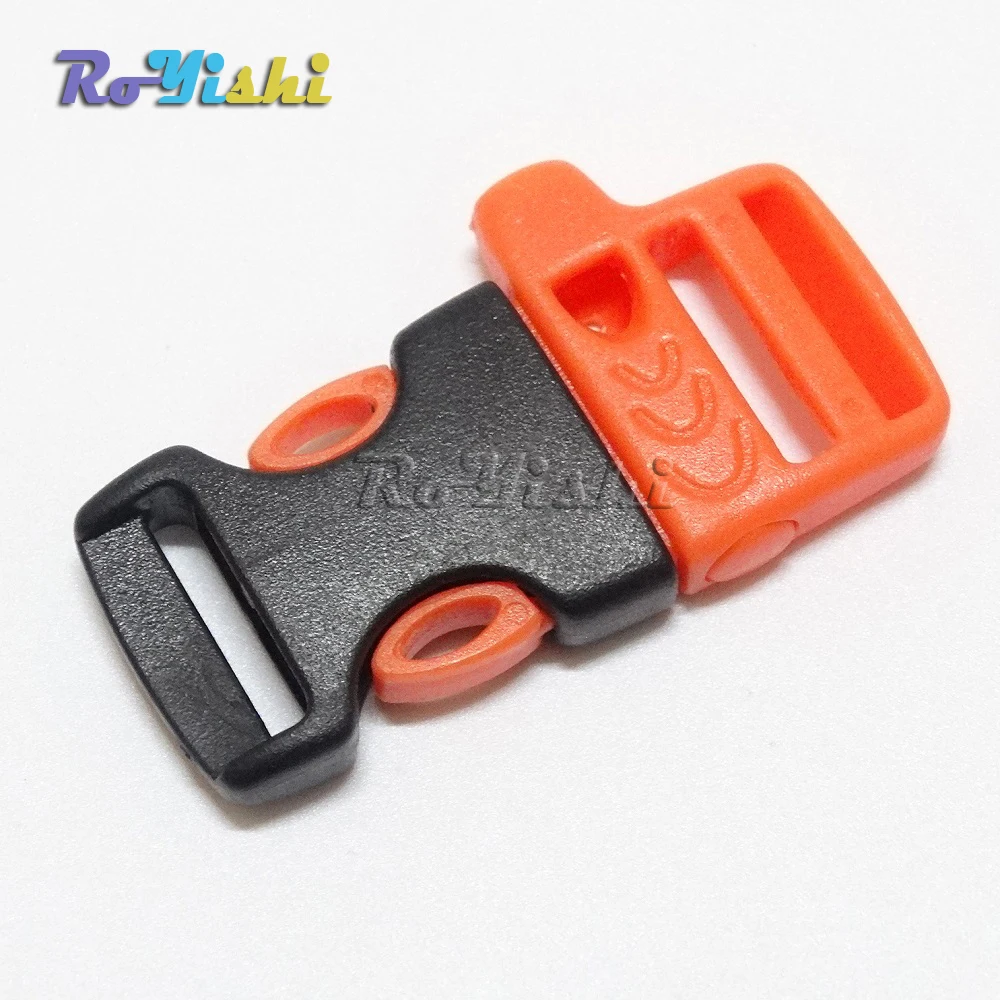 5/8 "(15mm) Notfall Seite Release Pfeifen Schnallen Für Paracord Armband Orange + Schwarz