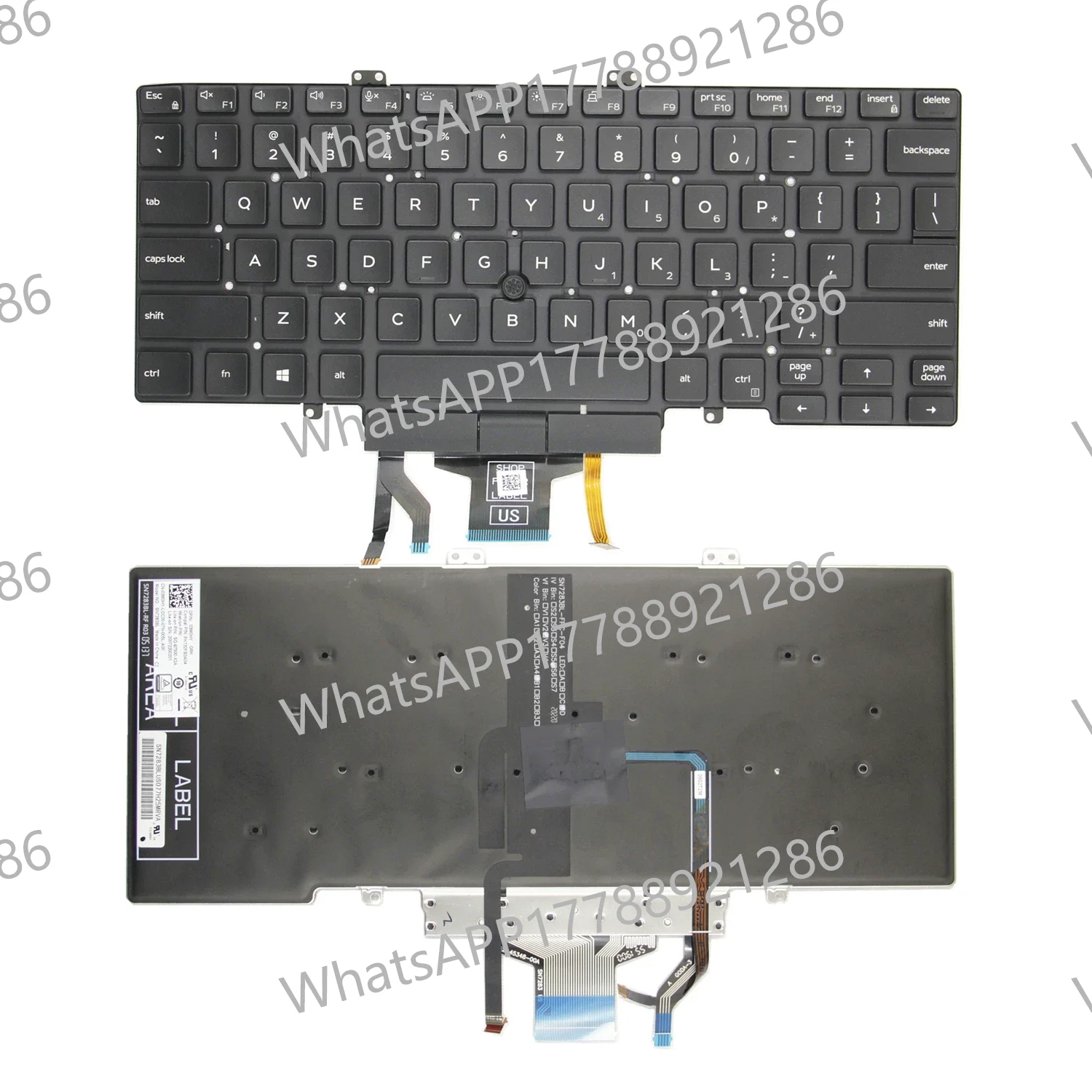 Teclado com Trackpoint para DELL Latitude 5400 5401 5410 5411 2019, Layout US/IT/UK/DE, 0MNFJ6 0KHDRG