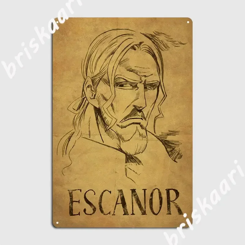 Escanor Wanted Metal Sign Wall Mural Printing Garage Club Poster Merlin King Gowther Diane Meliodas Wanted Tin sign Posters