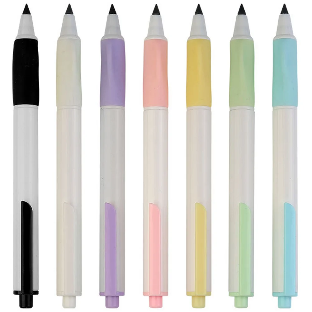 

7pcs Automatic Pencils Mechanical Erasable Propelling Eternal Inkless Student Writing Drawing Supplies Stationery