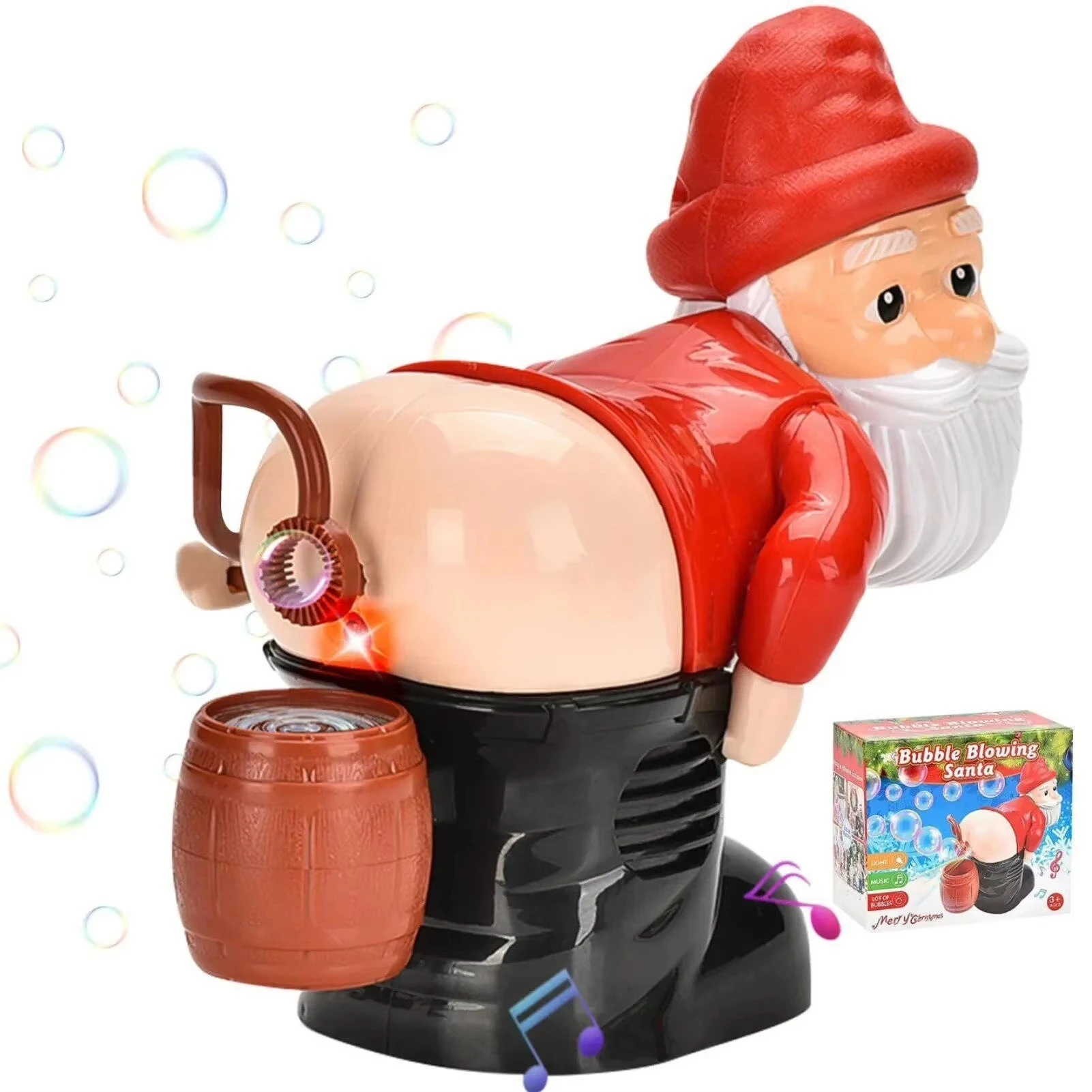 

2025 Christmas Gnomes Bubble Machine, Bubble Blower Funny Toy Party Music Led Light Colorful Bubbles for Festival Party