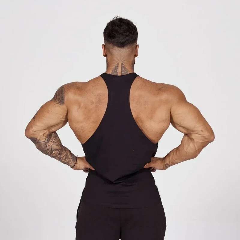 سترة سترينجر للياقة البدنية للرجال، ظهر رياضي احترافي مع أشرطة ثابتة، بدون أكمام لأيام تدريب كمال الأجسام العادية