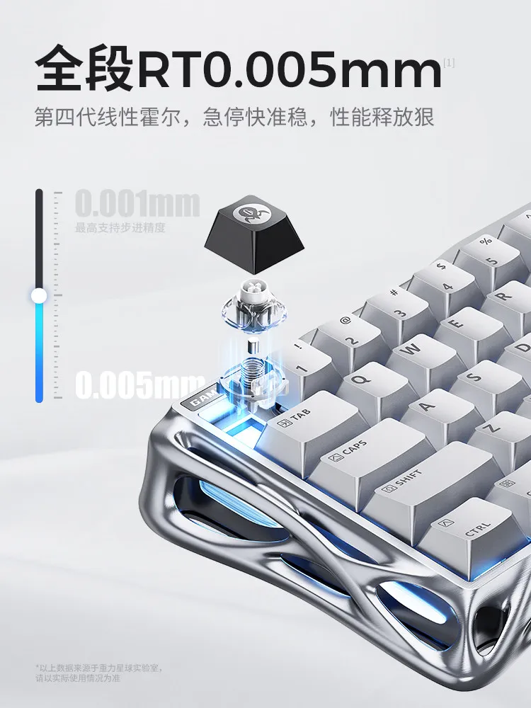 GravaStar V60 Pro 마그네틱 스위치 기계식 키보드 낮은 지연율 올알루미늄 커스텀 유선 게이밍 키보드 PC 액세서리 선물