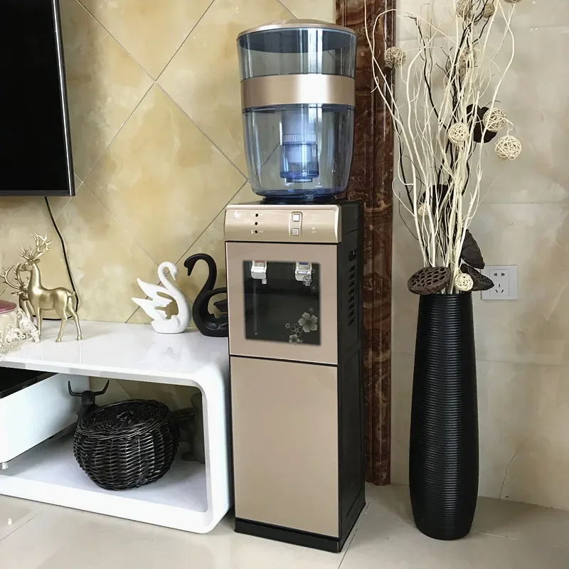 Water dispenser vertical household office refrigeration heating double door with clean bucket filter bucket household set