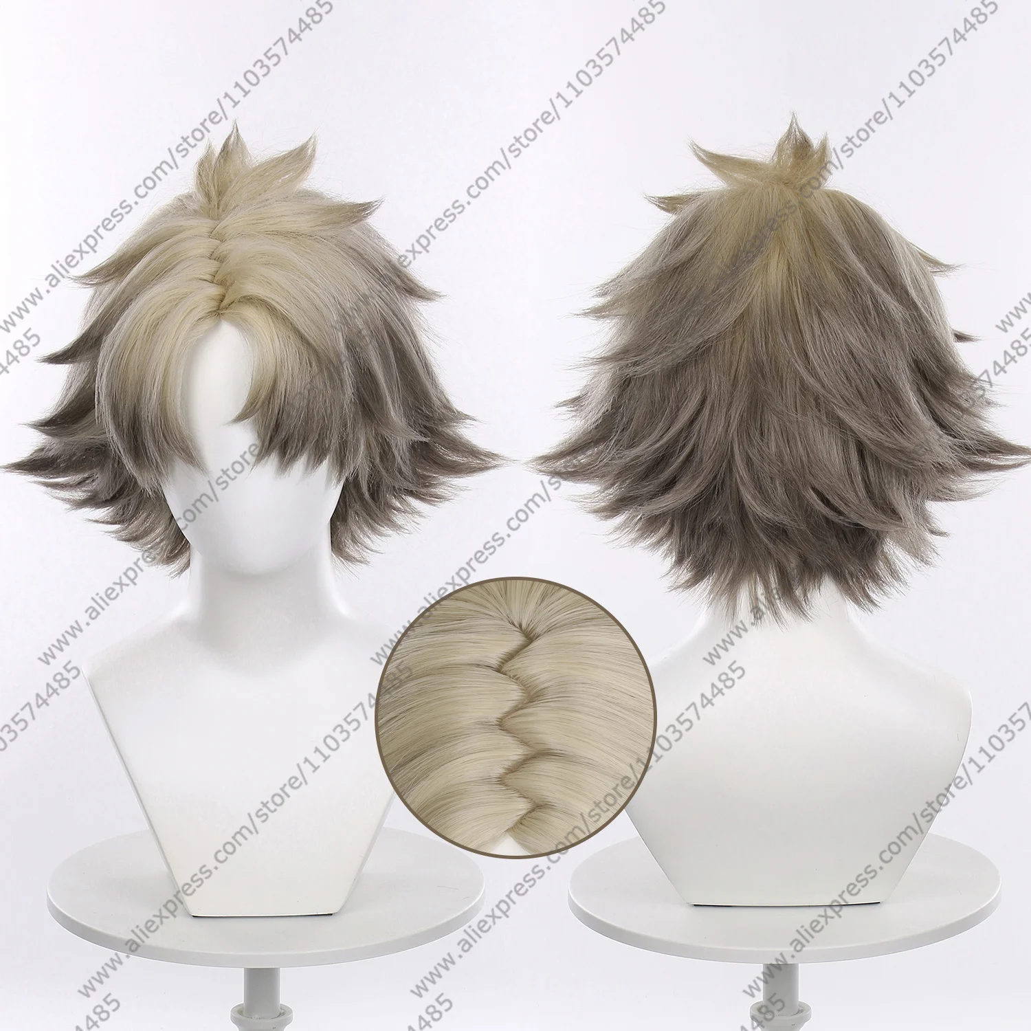 Rudo Cosplay Wig 30cm Short Dye Gradient Man Wigs Anime Cosplay Wig Halloween Heat Resistant Synthetic Hair