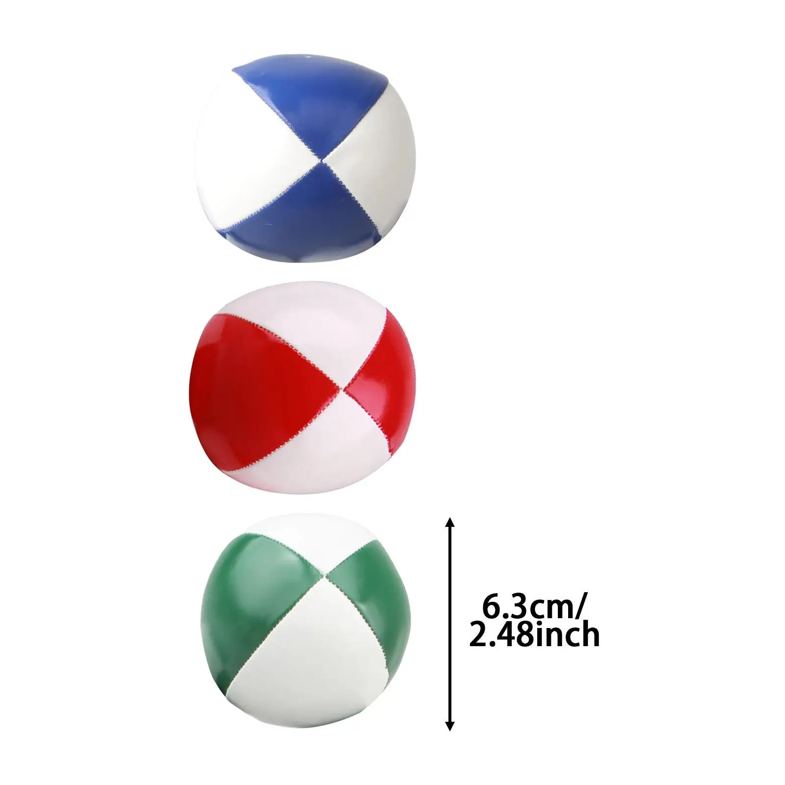 3 Pieces Juggler Balls PU Leather Tricks Game Funny Hand Throwing Juggling Toy for Park Backyard Training Entertainment Activity