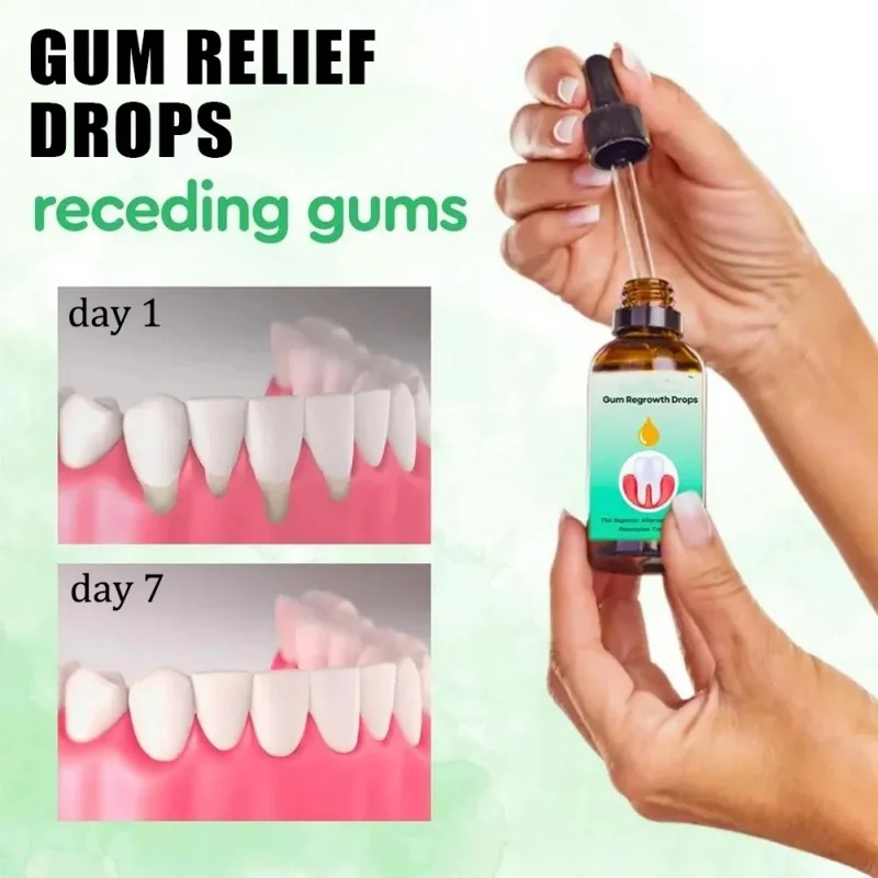 Gum Regrowth Drops Relieve Mouth Periodontal Gum Pain Treatment Bad Breat Antibacteria Oral Clean Care Teeth Oral Care Tool