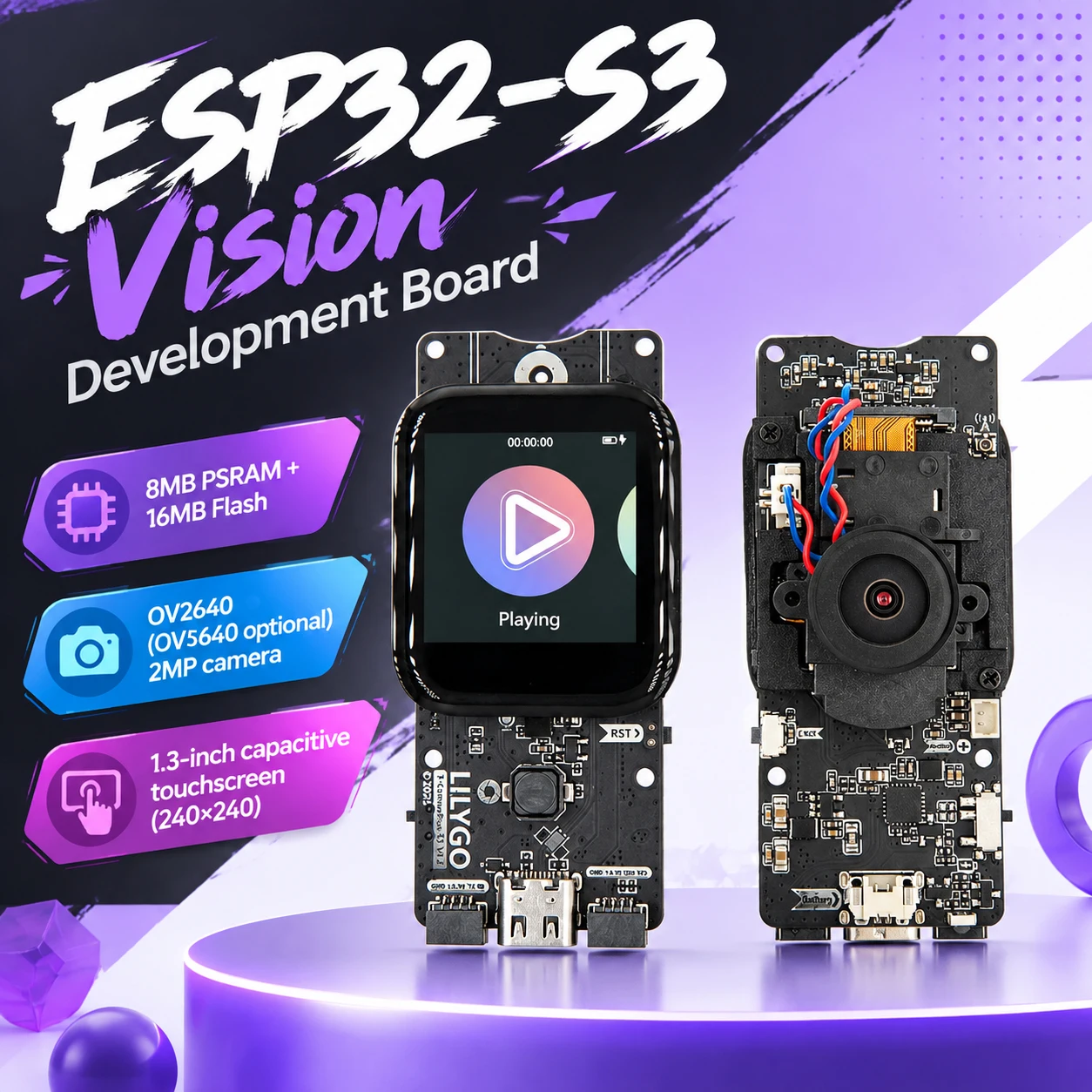 lilygo-®-placa-de-desarrollo-de-camara-t-camera-plus-s3-esp32-s3-pantalla-lcd-tactil-capacitiva-de-13-pulgadas-8-mb-de-psram-16-mb-de-memoria-flash-camara-ov2640-ov5640