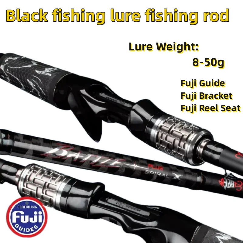 Ultralight All Fuji Parts Lure Fishing Rod 2Sections XH Power Baitcasting Bass Fishing Rod F Action Snakehead Pole 2.28m 2.4m