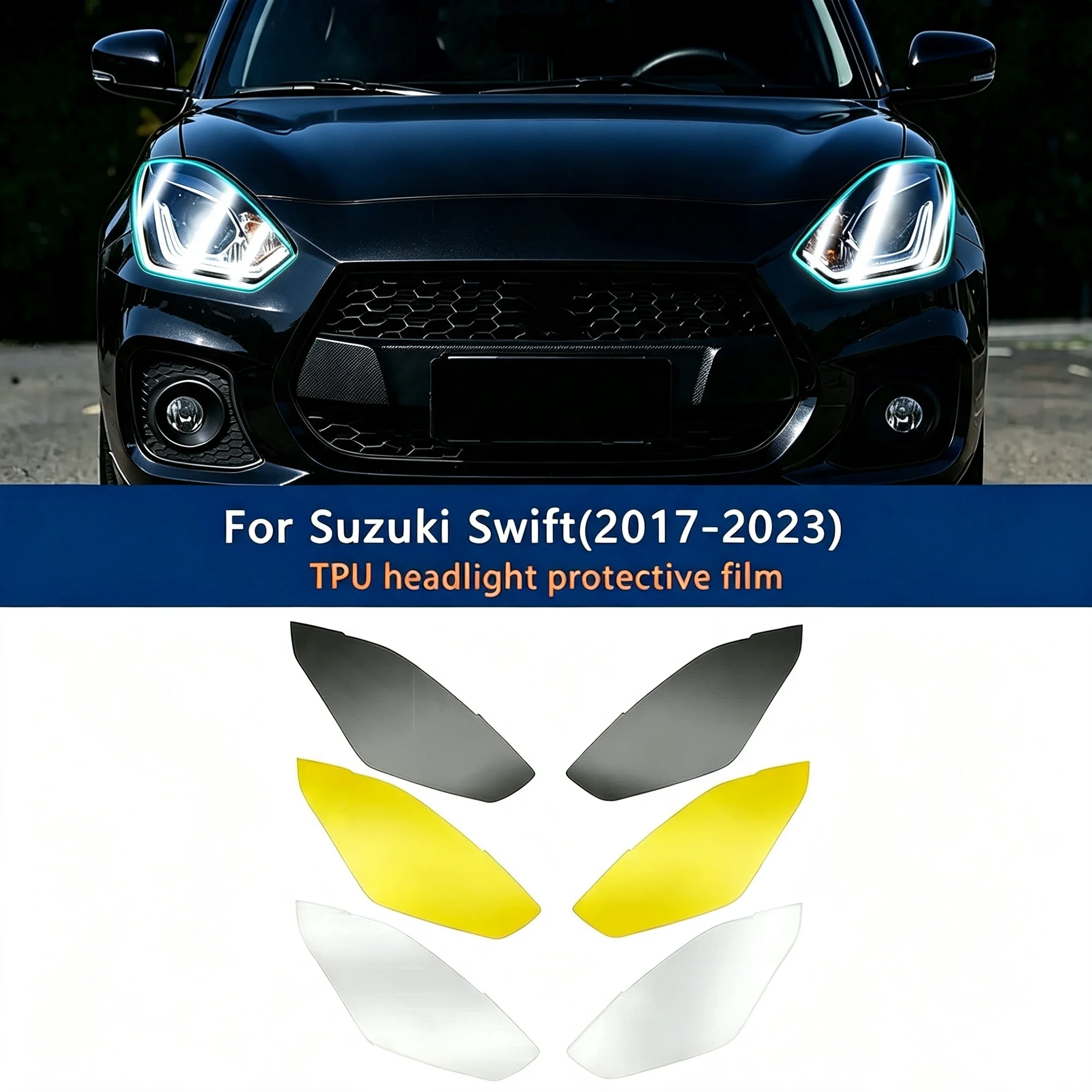TPU für Suzuki Swift 2017-2023 Auto-Scheinwerfer TPU Transparente Schutzfolie Lack-PPF Kratzschutzfolie – Detail 3