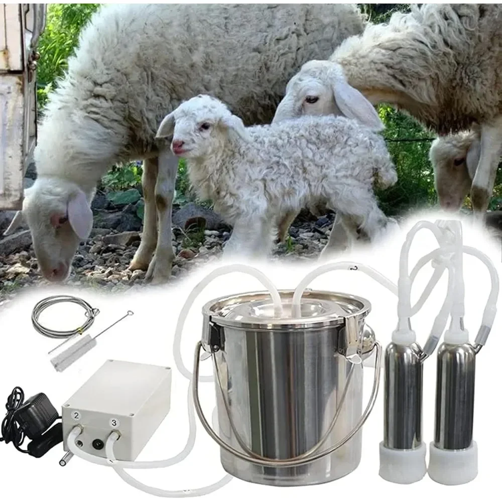 

7L Goat Milker Electric Kit Sheep, Vacuum Pulse Suction Pump Automatic Milker for Farms, Easy To Clean, Goat Milk Pump