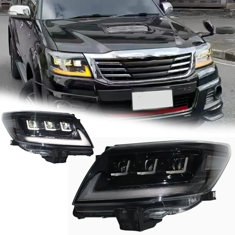 LED HeadLights For Toyota HILUX VIGO 12-14 Lexus Style Led DRL Car Head Lamp Assembly Signal Accessories Modified Lamp