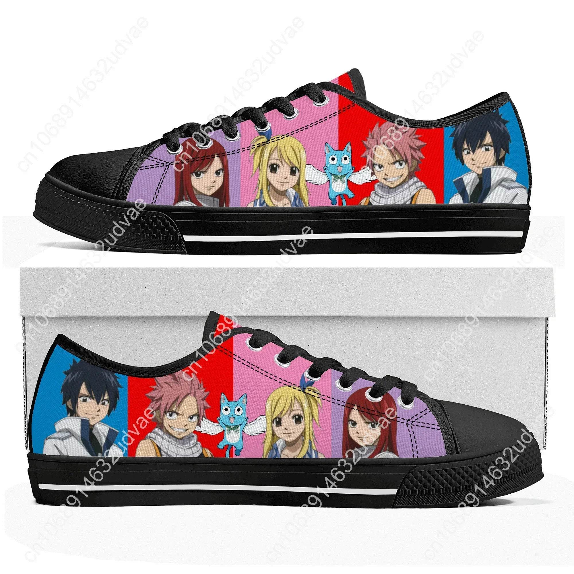 Fairy Tail Natsu Dragneel Low Top Sneakers Mens Womens Canvas High Quality Sneaker Casual Couple Shoes Custom Shoe 4