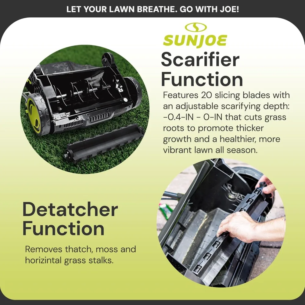 أداة إزالة وتخدير العشب الكهربائية شديدة التحمل 12 أمبير، بعرض 12.6 بوصة، حقيبة تجميع سعة 8 جالون - معدات البستنة لهذا #4