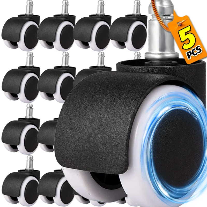 1/5PCS Universal ล้อหมุนเฟอร์นิเจอร์ล้อเลื่อน 360 °   ล้อหมุนได้เปลี่ยนเก้าอี้สํานักงานเล่นเกมล้อล้อปิดเสียงปลอดภัย