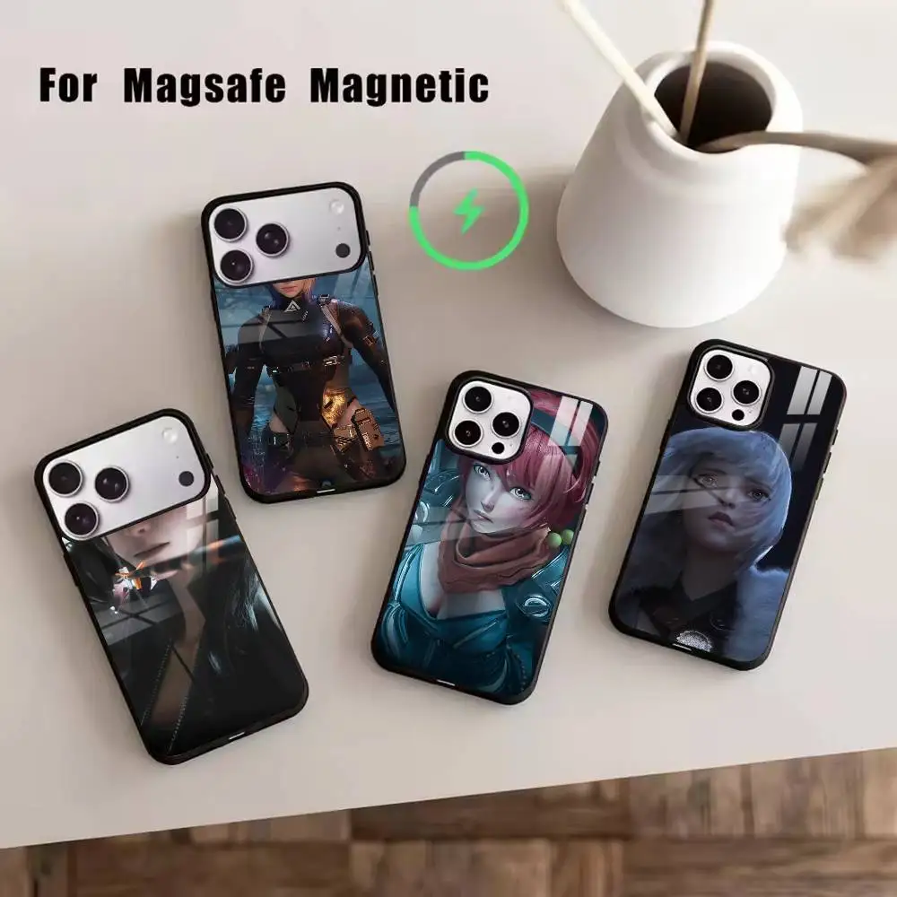 

L-Ling Cage Phone Case For iPhone17,16,15,14,13,12,11 Plus,Pro Magnetic For Magsafe Wireless Charging