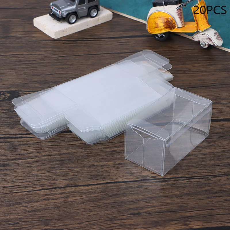 Caja protectora de PVC transparente para coche de juguete, Protector de pantalla a prueba de polvo, 1:64mm, 41x43x82mm, 20 piezas