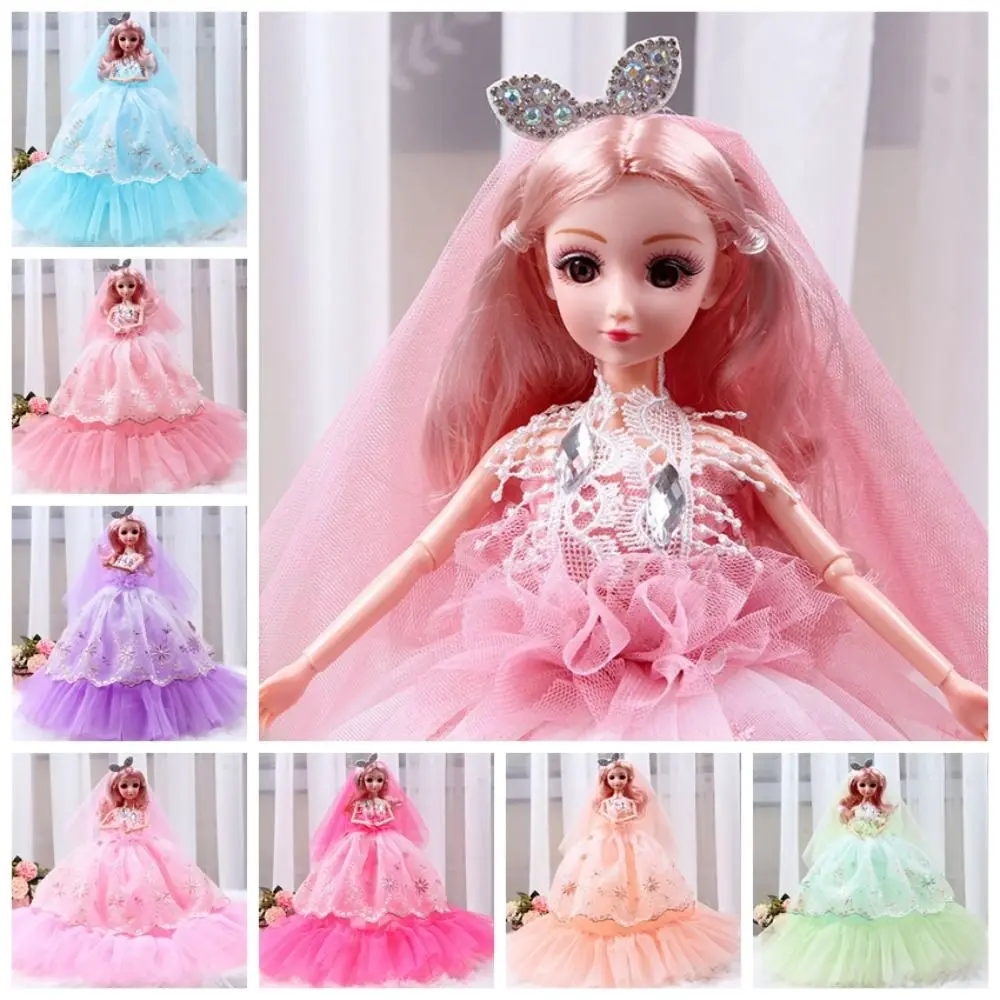 Wedding Dress 45cm BJD Doll with Clothes Dress Up Lace Wedding Dress Princess Doll Cute Fashion Removable Joints Doll