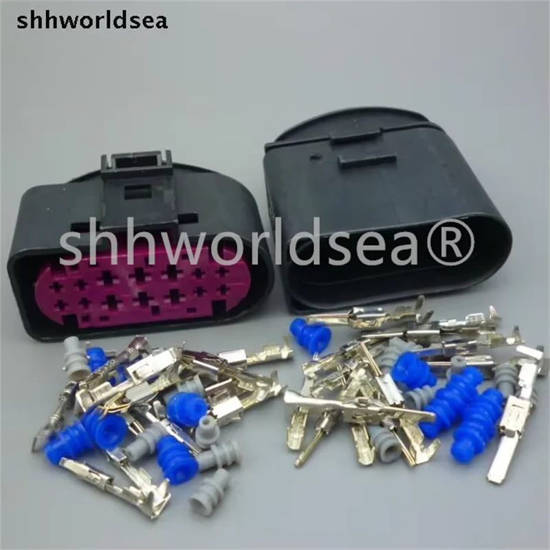 50Sets 14Pin 14P 1J0 973 737car Headlight Xenon Lamp Plug auto headlight lamp socket waterproof connector 1J0973737 For VW