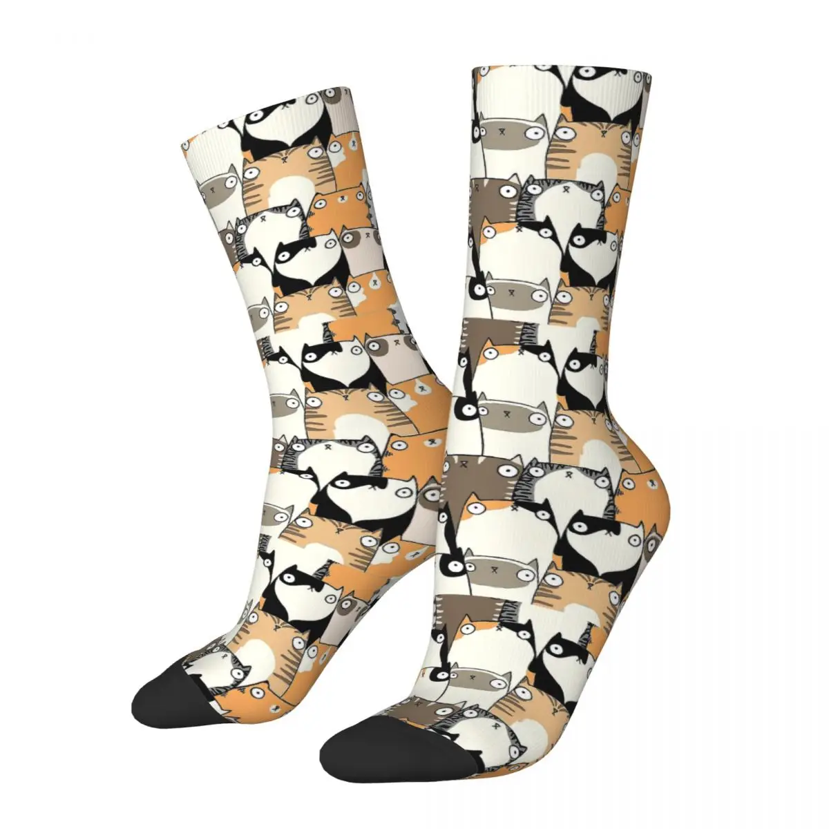 

Staring Cats Animal Meme Socks Male Mens Women Autumn Stockings Harajuku