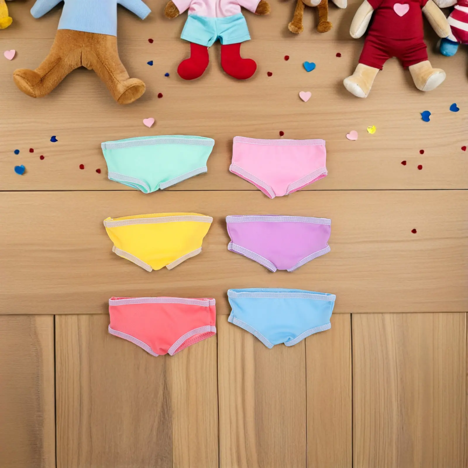 

6Pcs Reusable Baby Underpants for 18 Inch Newborn Elastic Underwear Clothes Dressing Accessories Diapers Underpants