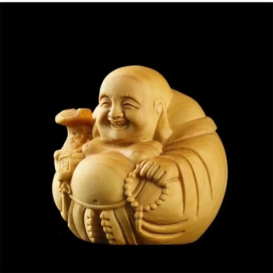 Woodcarving Mini ornaments Buddhist wooden crafts children\'s gifts