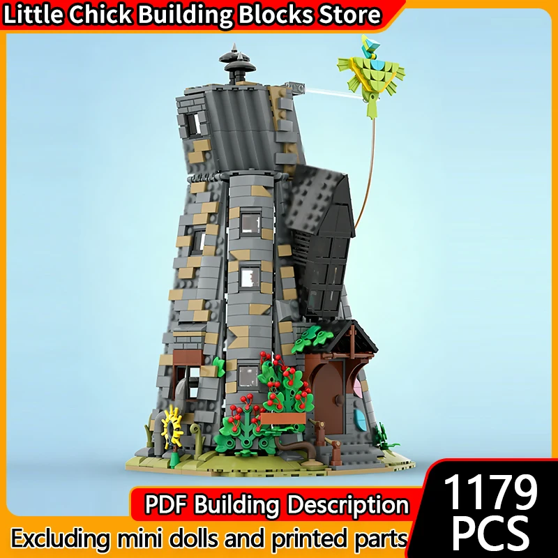 

Волшебная модель фильма MOC, строительные кирпичи, странный цилиндрический дом, модульная технология, детские праздничные подарки, сборка игрушек, костюм