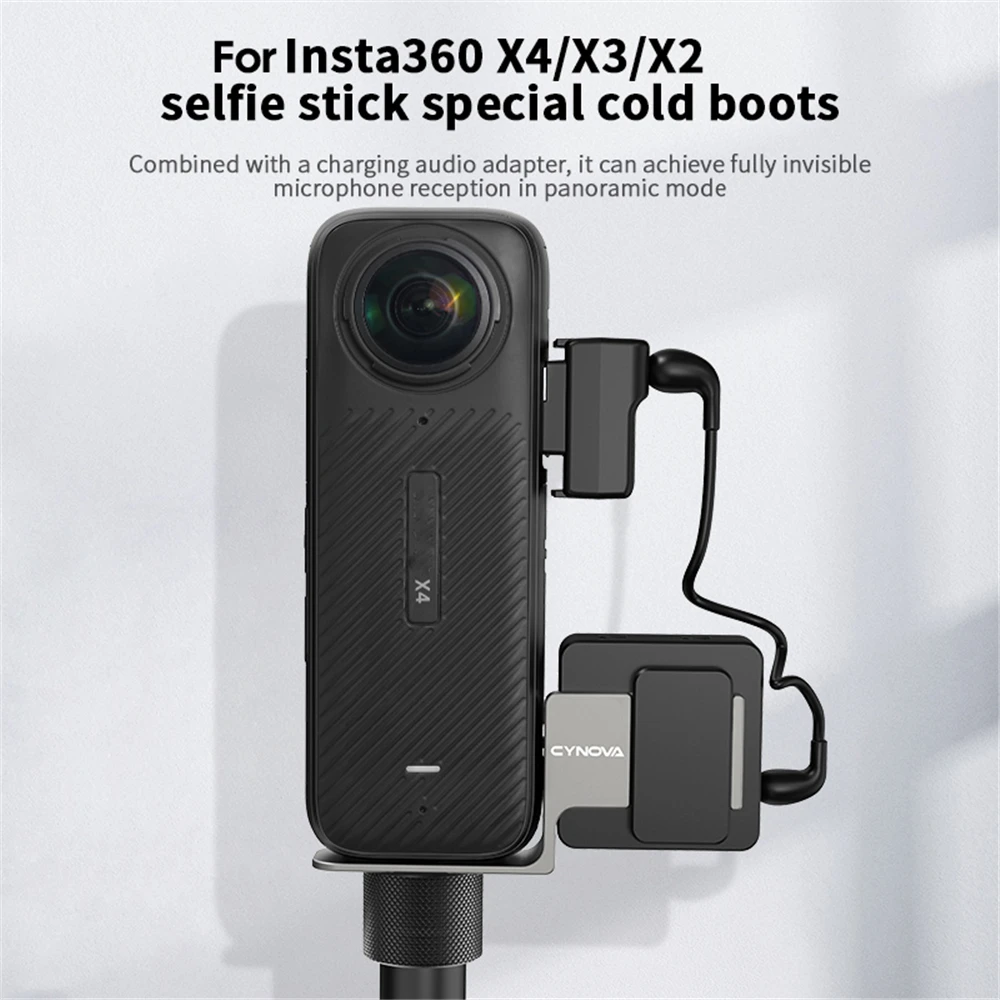 for Insta360 X3 X4 ONE X2 ​Alternative Cold Boots Adapter for RODE WIRELESS GO Aluminum Alloy Sport Camera Accessories