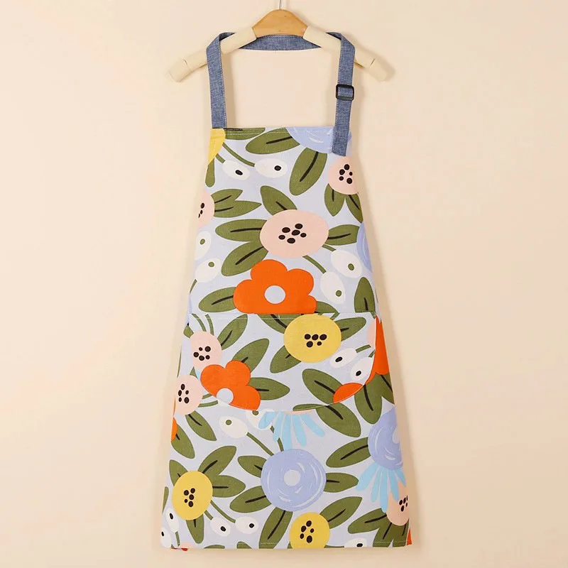 1PC Aprons Fashion Cotton Fabric Waterproof Thickened Dirt Resistant Kitchen Apron and Home Work Clothes Gardening Work Clothing