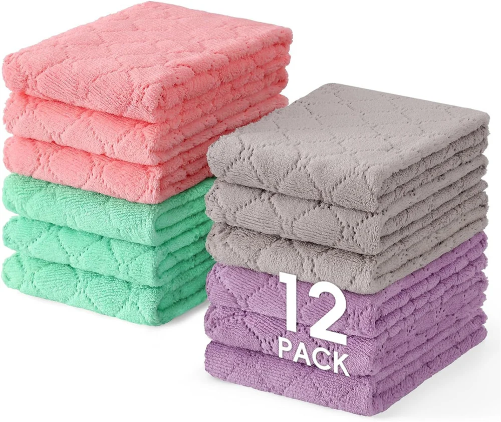 

Homaxy Microfiber Kitchen Towel Absorbent Cleaning Cloths Washable Kitchen Cloths Non-stick Soft Dish Cloth Household Wash Towel