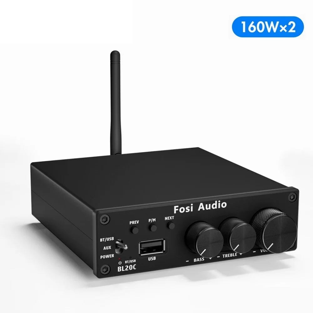 

New Audio BL20C With 32V Power Supply Bluetooth 5.0 2.1 HiFi Audio Receiver Amplifier Mini Class D Amp U-Disk Player 160W x2