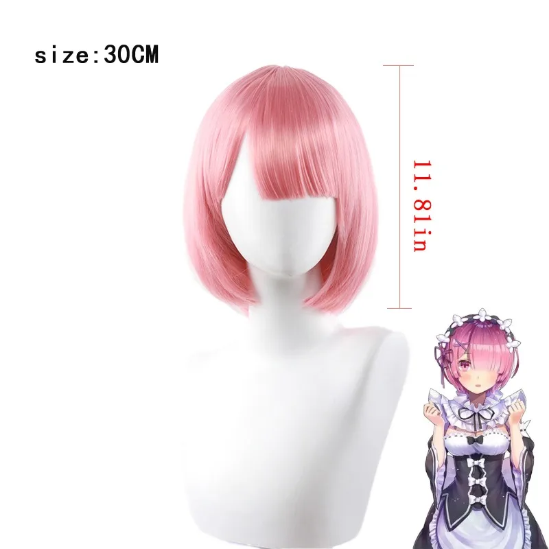 ผมบ็อบสีสันสดใสเครื่องสวมศีรษะเทศกาลดนตรีแต่งตัวการ์ตูนสไตล์วิกผมสั้นปาร์ตี้แสดงอุปกรณ์เสริมอะนิเมะวิกผม