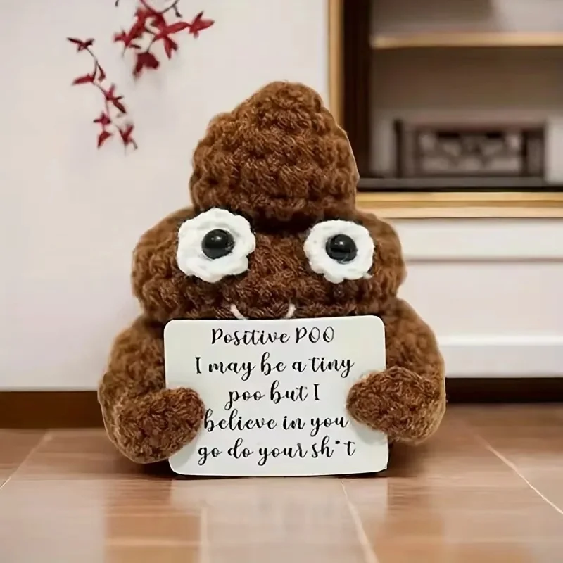 Creative Handmade Yarn Weaving with Positive Energy, Funny and Cute Toy Poop Cards,Gifts for Friends, Christmas Gifts