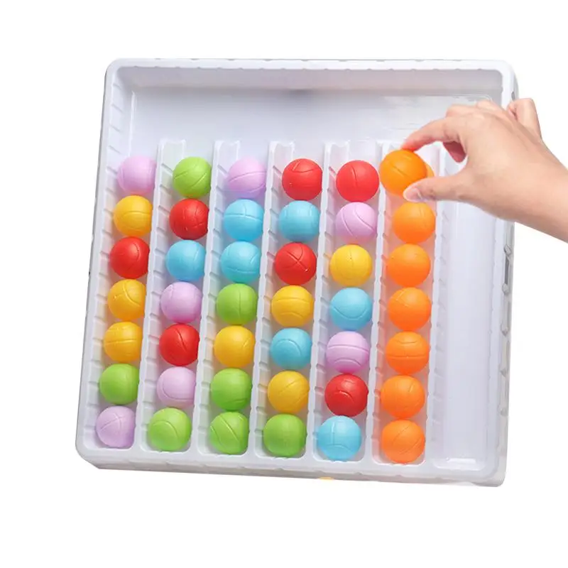 Color Sorting Ball Toy Colorful Balls Sensory Game Rainbow Balls Board Game Educational Sensory Interactive Puzzle For Kids toys