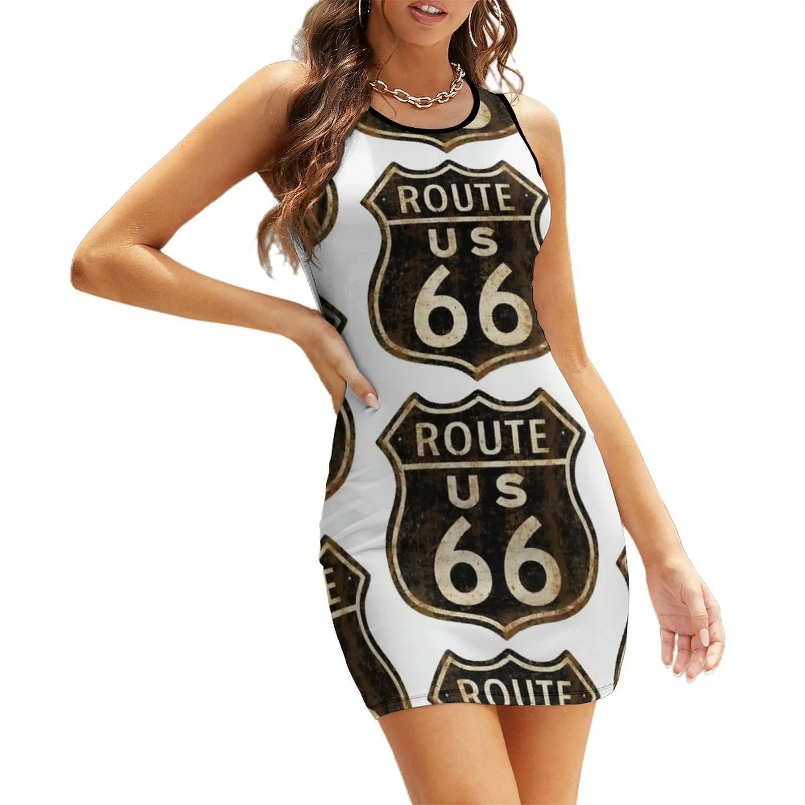 빈티지 루트 66 민소매 드레스 이미지