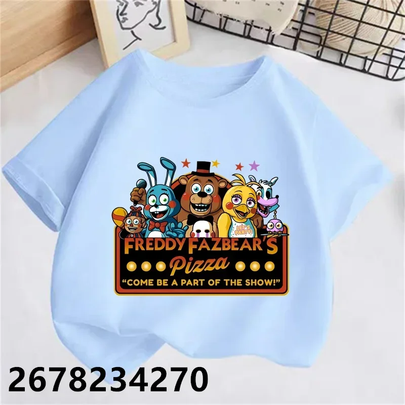 Fashion Clothing Kid Five Night At Freddy Fnaf T-Shirt Set Children Cartoon Printed Tee Shirts T Shirt Suit for Boys Girls Tops