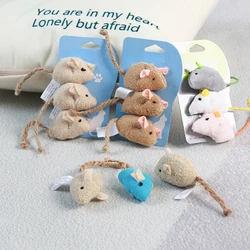 3Pcs New Plush Simulation Mouse Cat Toy Plush Mouse Cat Scratch Bite Resistance Interactive Mouse Toy Palying Toy for Cat Kitten