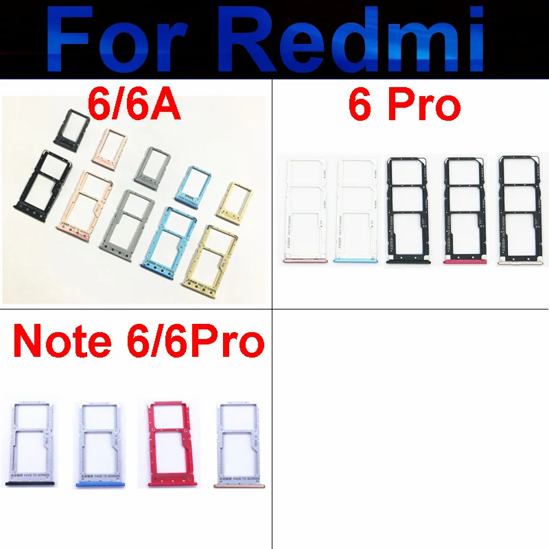 

Sim Card Tray For Xiaomi Redmi Note 6 6A Note 6 6Pro SIM Micro Reader Card Slot Holder Adapter Replacement Repair Parts Note 6