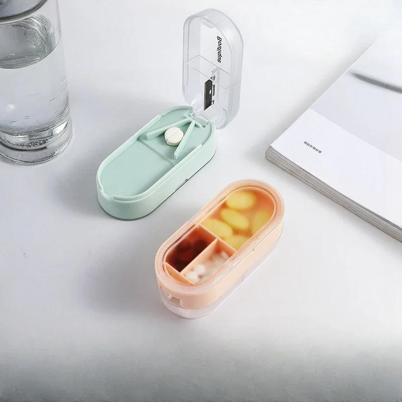 

Pill Cutter Medicine Box Pills Cutting Splitter Drugs Tablet Cutter Divider Storage Case Pills Box Pill Cases & Splitter