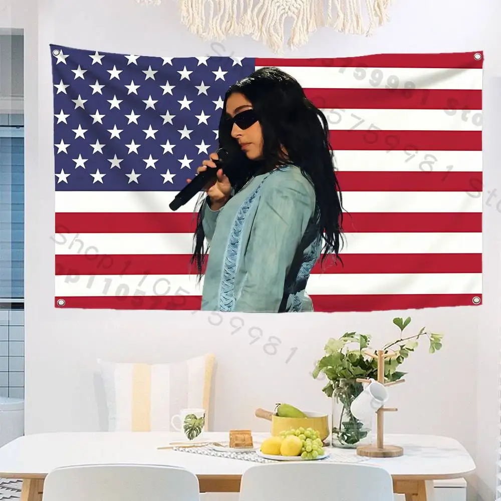 C-Charli Singer XCX High-Quality Flag Tapestry Banner Bedroom Living Room Bar Party Wall Decor Outdoor Use